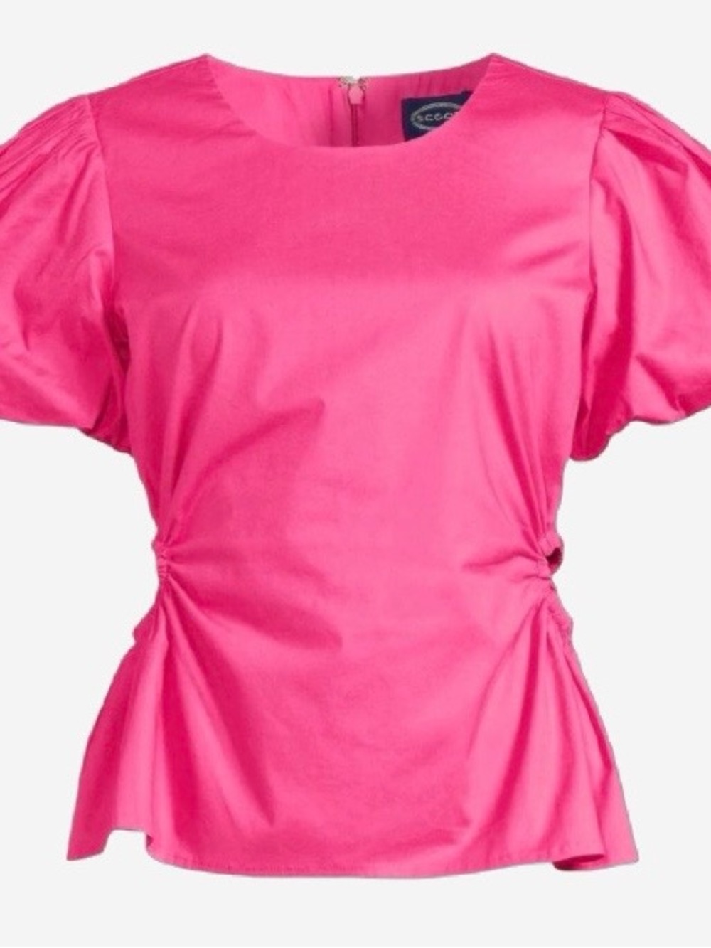 Scoop XXL Cotton Top with Puff Sleeves and Side Cutouts